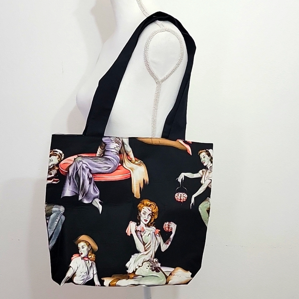 HANDMADE Sexy Pin Up Zombies Shoulder Bag One Size